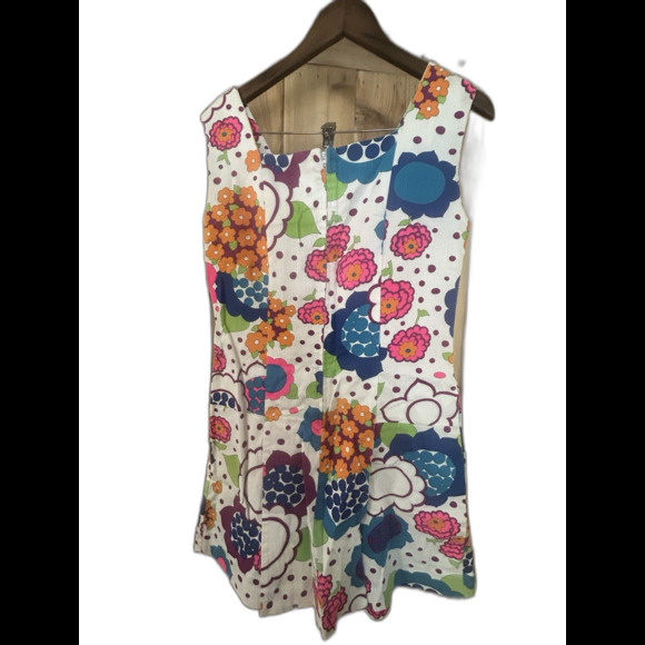 True Vintage 70s Flower Power Skort Dress Talon Zip - Picture 3 of 7